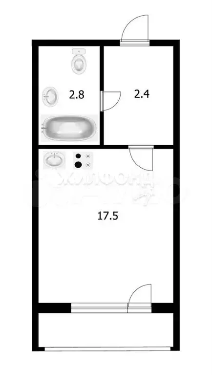 Квартира-студия, 23 м, 15/17 эт. - Фото 0