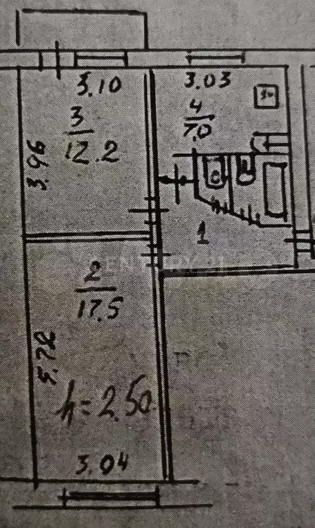 2-к. квартира, 44,5 м, 5/5 эт. - Фото 0