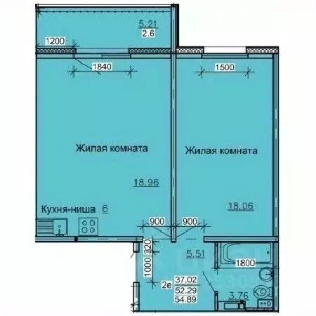 2-к кв. Алтайский край, Барнаул ул. Союза Республик, 13/114 (54.89 м) - Фото 0