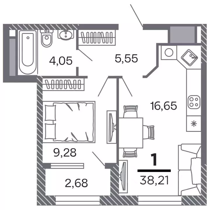 1-к кв. Рязанская область, Рязань Петра и Февронии жилой комплекс ... - Фото 1