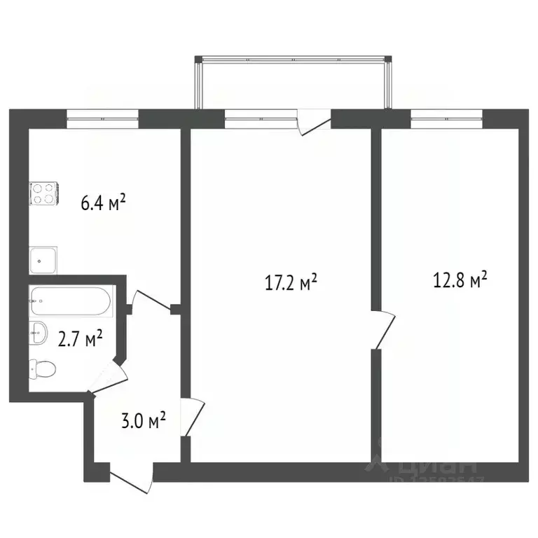 2-к кв. Крым, Армянск ул. Гайдара (49.0 м) - Фото 0