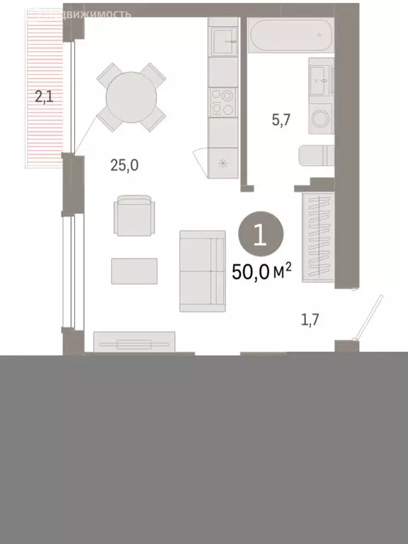 1-комнатная квартира: Новосибирск, квартал Лебедевский (50 м) - Фото 1