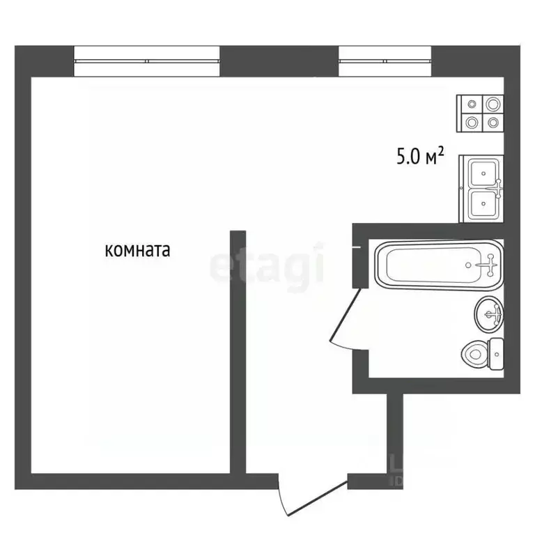 1-к кв. Московская область, Коломна ул. Ленина, 74 (23.5 м) - Фото 2