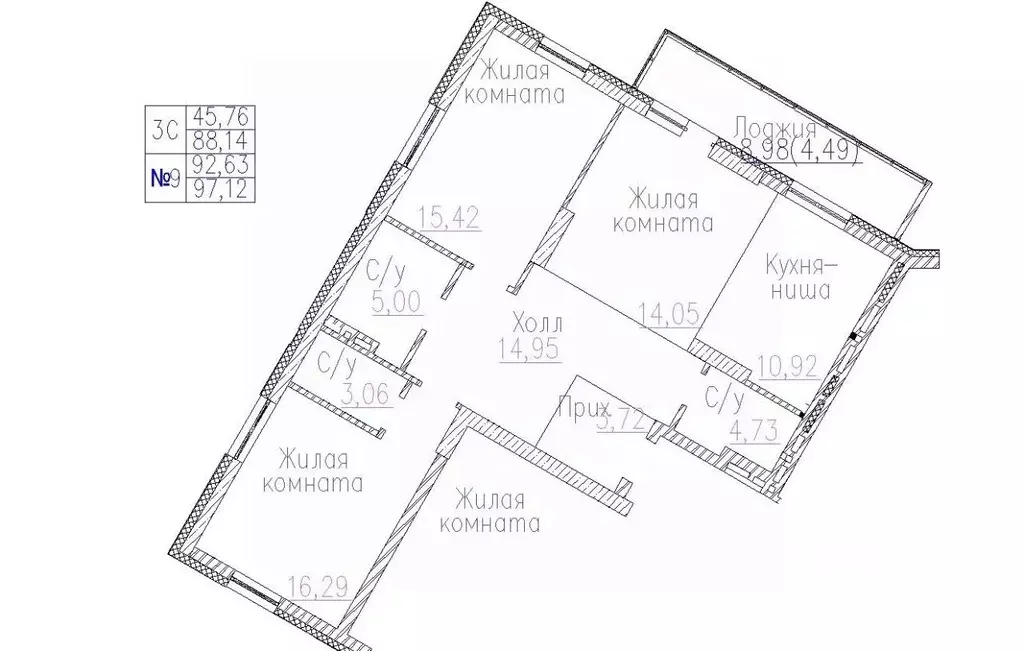 3-к кв. Новосибирская область, Новосибирск На Демьяна Бедного жилой ... - Фото 0