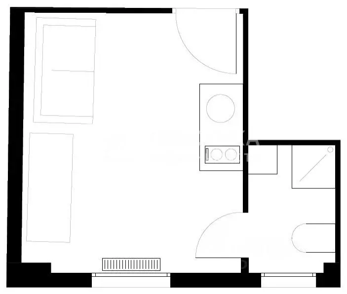 Студия Москва Боровский проезд, 24 (13.0 м) - Фото 2