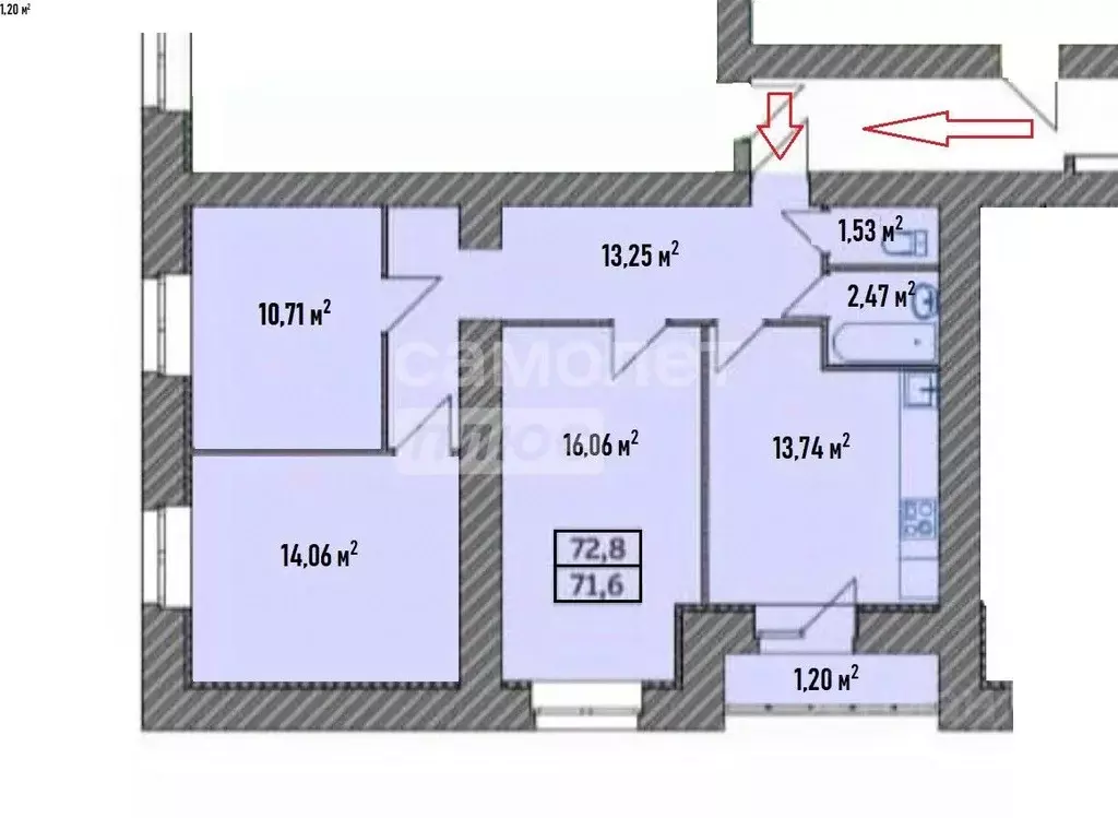 3-к кв. Тамбовская область, Тамбов Мичуринская ул., 234 (72.8 м) - Фото 0