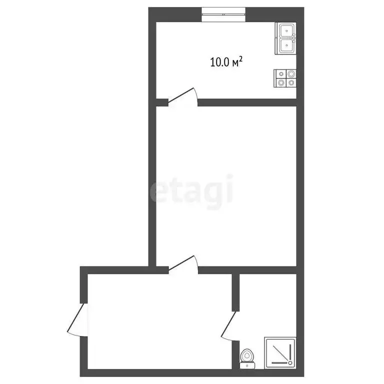 1-комнатная квартира: Баксан, Эльбрусская улица, 17к8 (24 м) - Фото 1