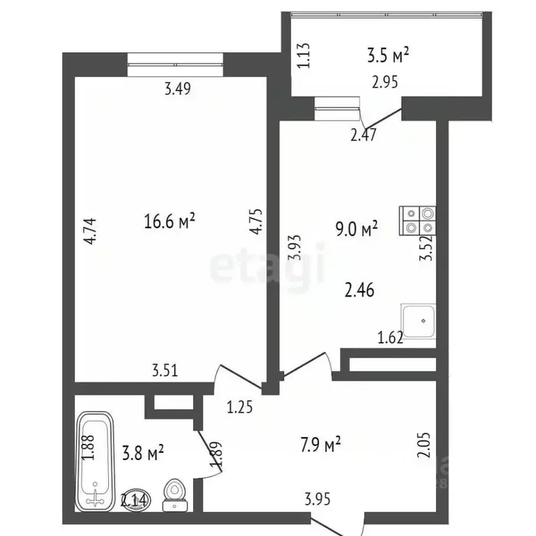 1-к кв. Орловская область, Орел Раздольная ул., 27А (40.8 м) - Фото 1