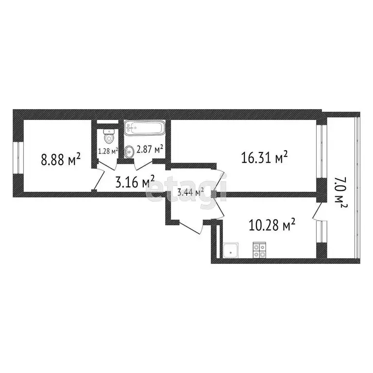 2-комнатная квартира: Ульяновск, микрорайон Новый Город, проспект ... - Фото 1