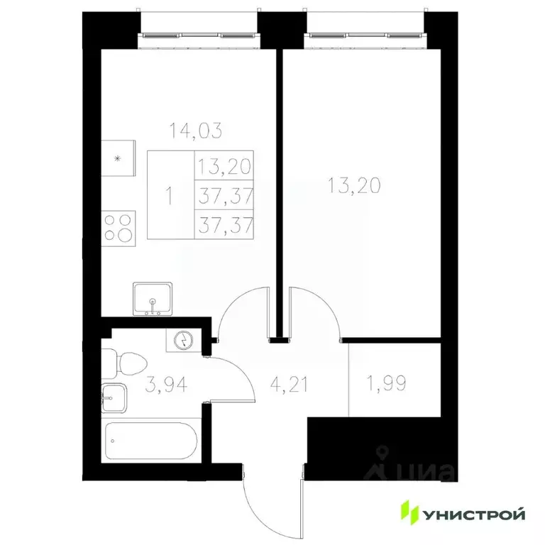 1-к кв. Татарстан, Казань Адмиралтейская Слобода мкр, Статум жилой ... - Фото 1