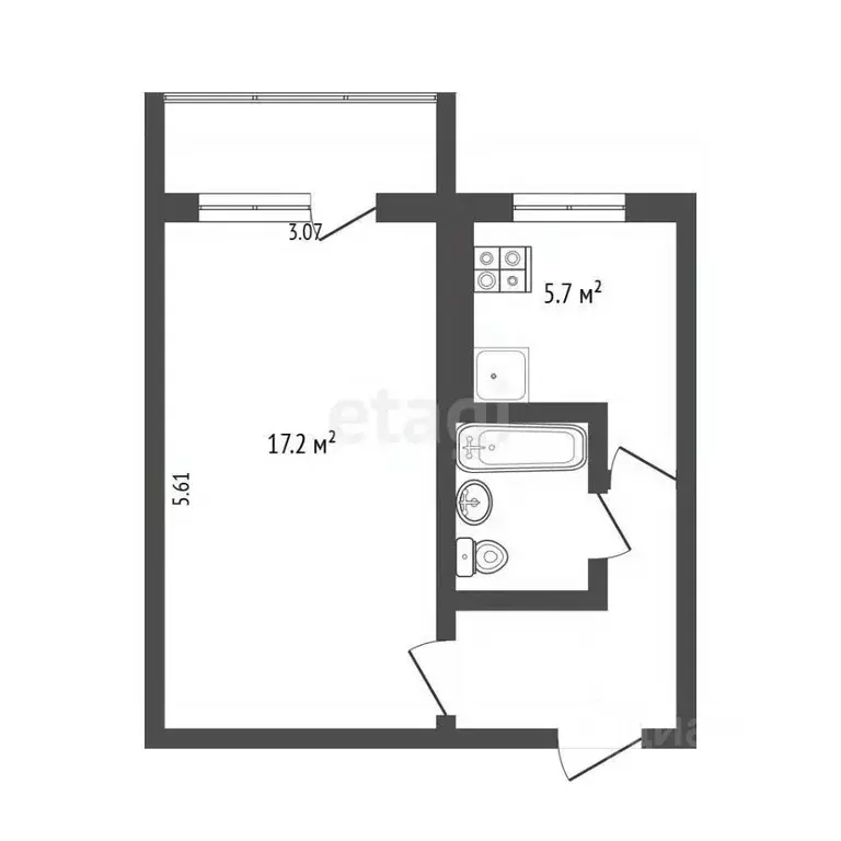 1-к кв. Камчатский край, Петропавловск-Камчатский Кавказская ул., 38 ... - Фото 2