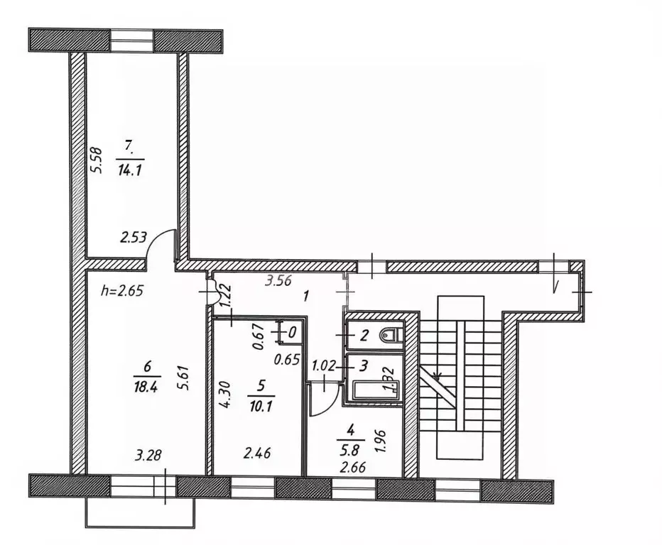 3-к кв. Иркутская область, Иркутск ул. Сурикова, 20 (60.0 м) - Фото 2