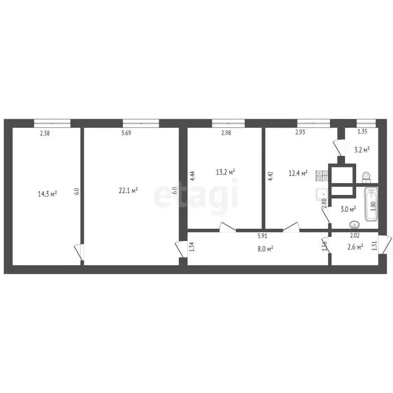 3-комнатная квартира: Саранск, Мордовская улица, 35к52 (78.8 м) - Фото 0