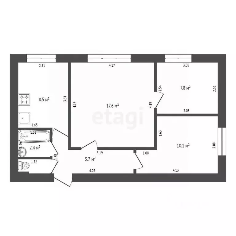 3-к кв. Калининградская область, Калининград наб. Адмирала Трибуца, 67 ... - Фото 2