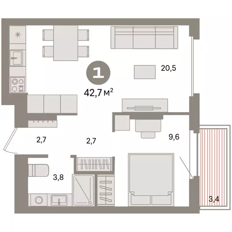 1-комнатная квартира: Екатеринбург, жилой район Сортировочный, ... - Фото 1