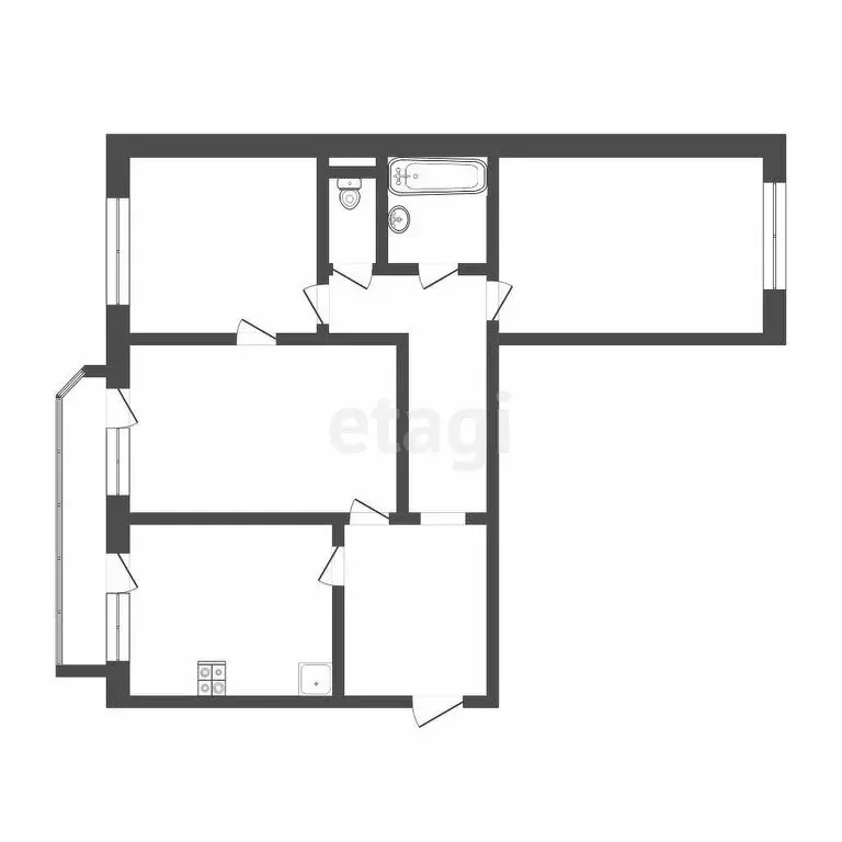 3-комнатная квартира: Тюмень, Широтная улица, 171к6 (91.3 м) - Фото 1