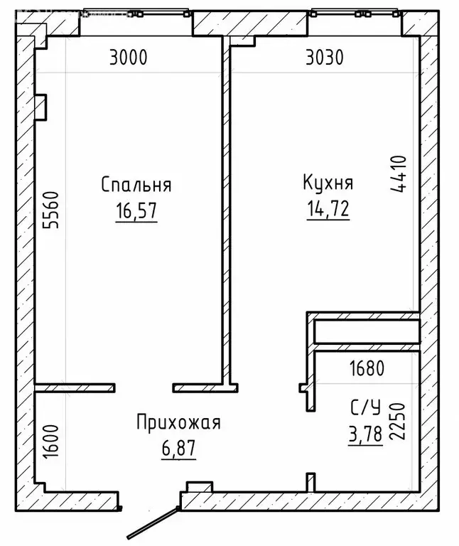 1-комнатная квартира: Нальчик, Кабардинская улица, 200 (43.66 м) - Фото 1
