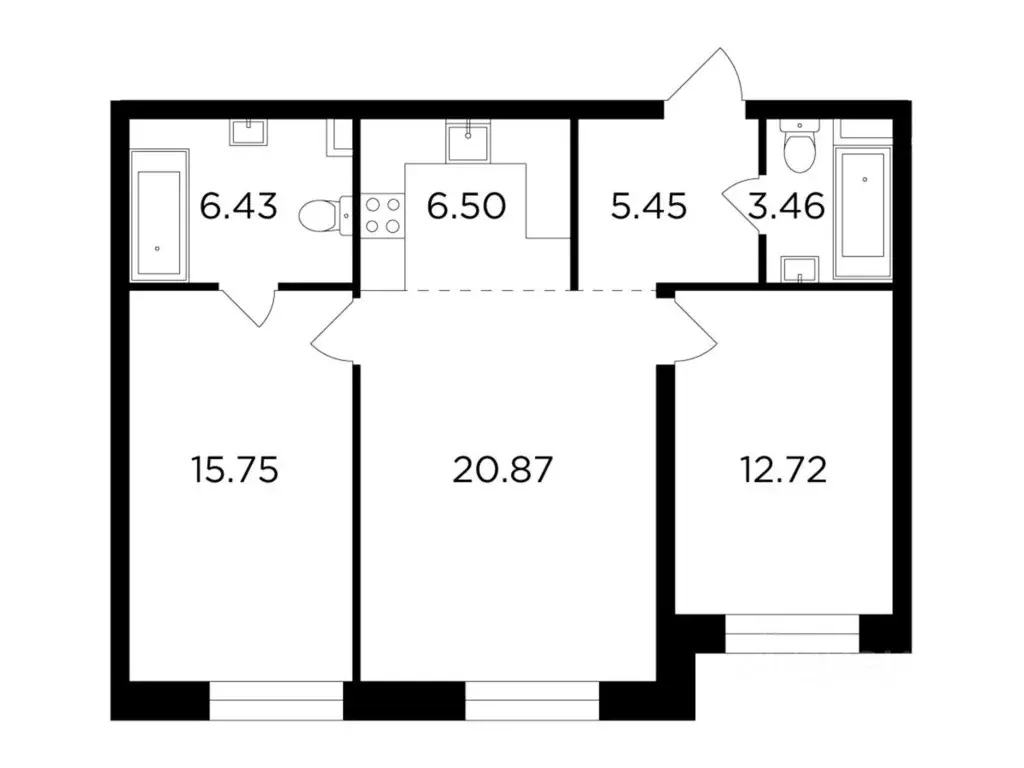 3-к кв. Москва Г мкр, Форивер жилой комплекс, 9 (71.18 м) - Фото 0