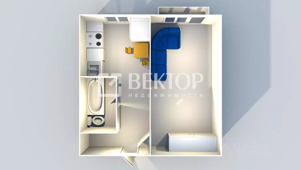 1-к кв. Ярославская область, Ярославль ул. Блюхера, 78 (32.5 м) - Фото 1