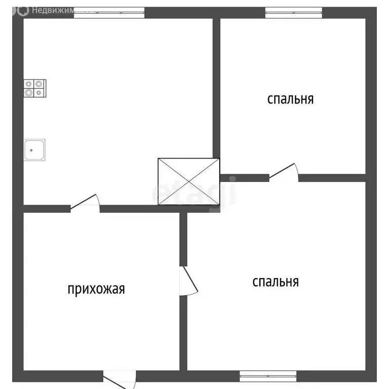 2-комнатная квартира: Куеда, улица Гагарина, 22 (38 м) - Фото 0