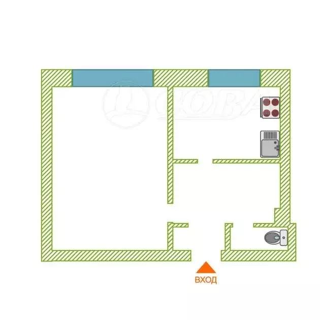 1-комнатная квартира: село Созоново, Трактовая улица, 6 (36.7 м) - Фото 1