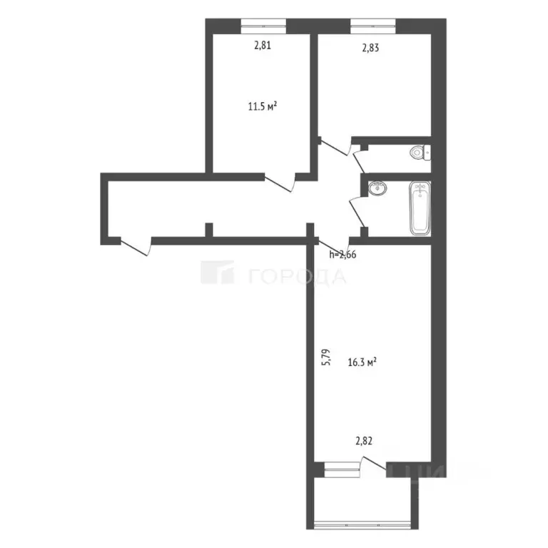 2-к кв. Кемеровская область, Новокузнецк ул. Клименко, 6В (51.2 м) - Фото 2