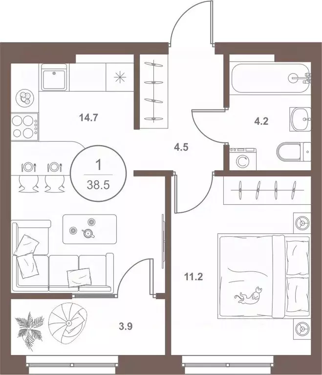 1-к кв. Пензенская область, Пенза Арбеково жилрайон, Дальнее Арбеково ... - Фото 1