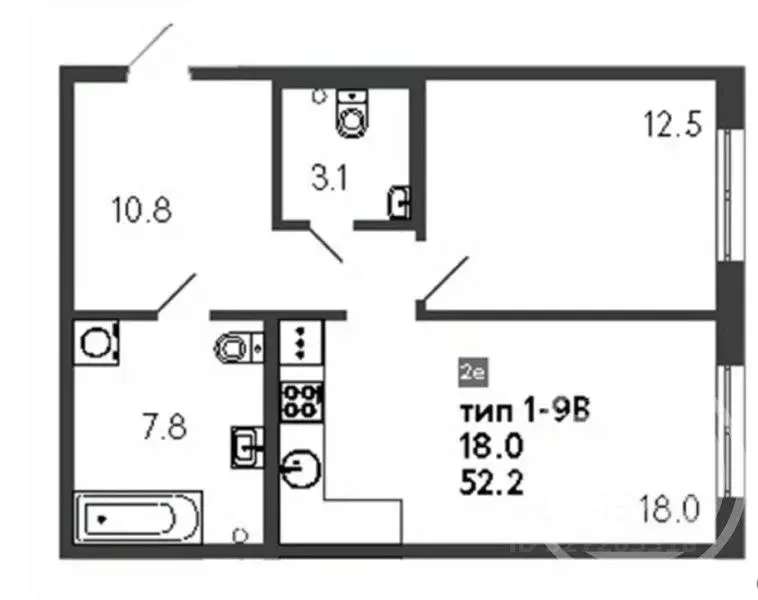 1-к кв. Санкт-Петербург ул. Шостаковича, 3к1 (52.2 м) - Фото 1