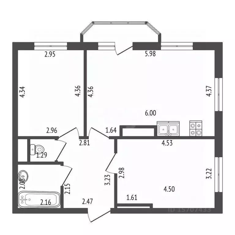 2-к кв. Ленинградская область, Мурино Всеволожский район, бул. ... - Фото 2