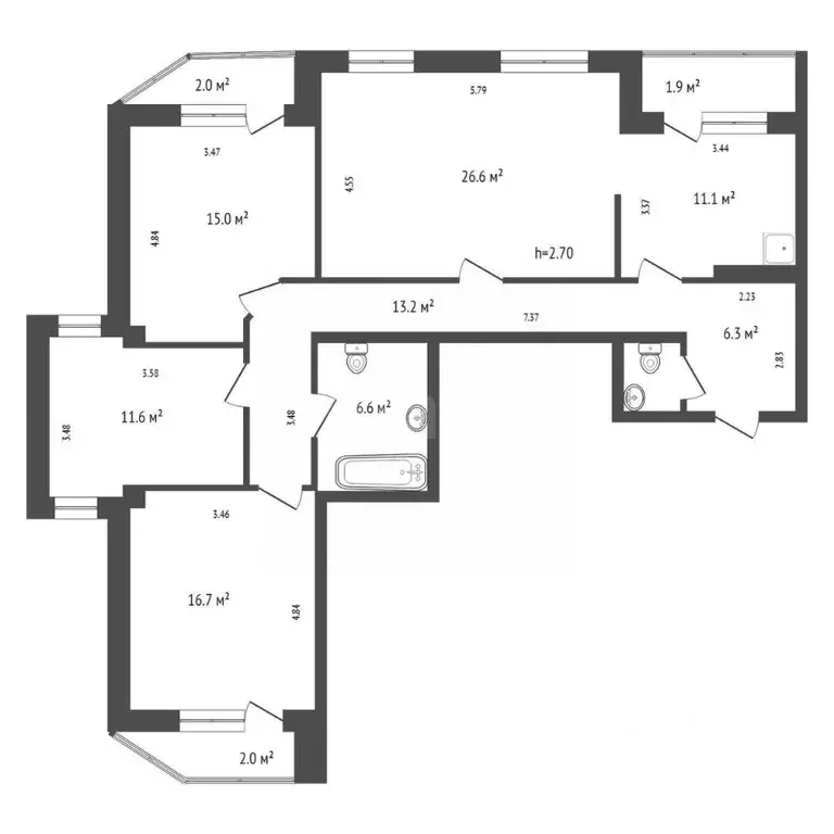 4-к кв. Красноярский край, Красноярск ул. Алексеева, 50 (108.6 м) - Фото 2