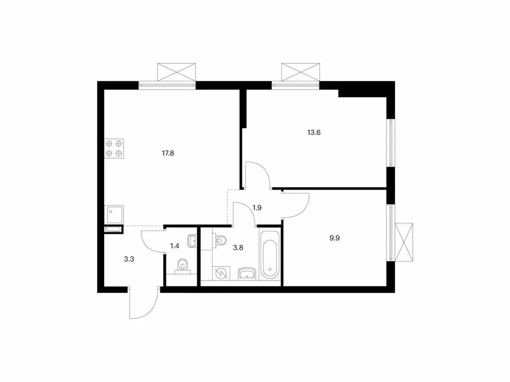 2-комнатная квартира: Ильинское-Усово, ЖК Ильинские Луга, к2.8 (51.7 ... - Фото 0