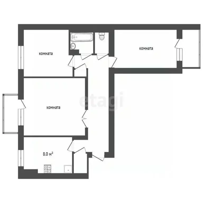 3-к кв. Крым, Армянск Имени Генерала Корявко мкр, 3 (67.6 м) - Фото 2