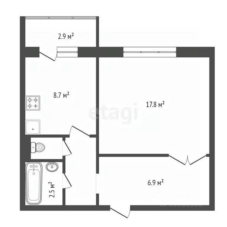 1-к кв. Красноярский край, Красноярск Энергетики мкр, ул. Кишиневская, ... - Фото 2