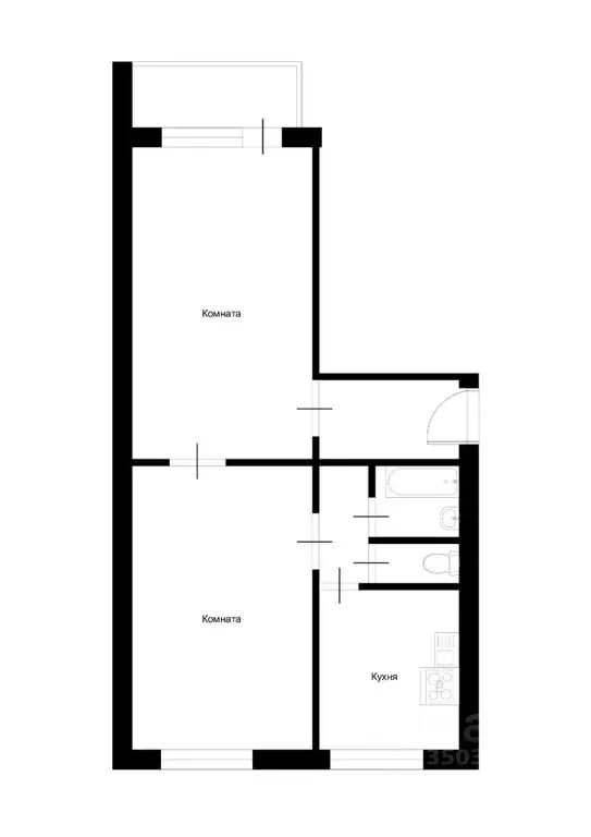 2-к кв. Курская область, Курск ул. Карла Маркса, 66к15 (51.1 м) - Фото 1