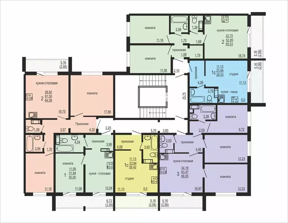 Квартира-студия: посёлок Западный, улица Дружбы, 6 (26.42 м) - Фото 2