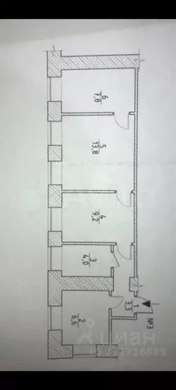 3-к кв. Башкортостан, Уфа ул. Заки Валиди, 67 (44.7 м) - Фото 2