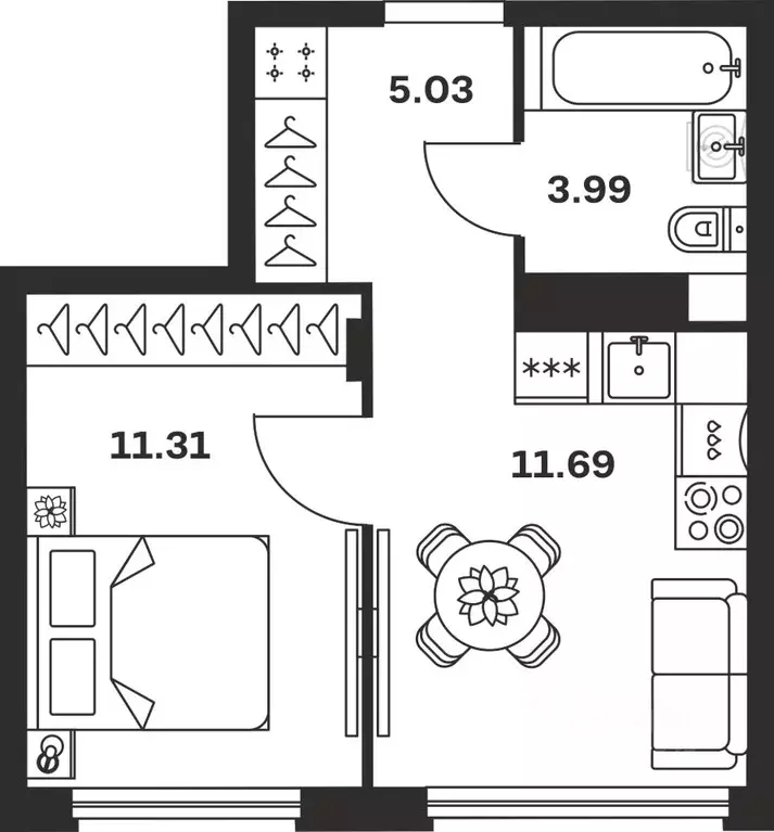 1-к кв. Тульская область, Тула ул. Самоварная, 21/1 (32.02 м) - Фото 1