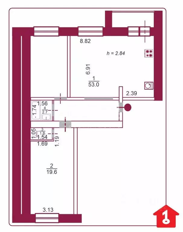 3-к кв. Омская область, Омск ул. Перелета, 32 (76.9 м) - Фото 2