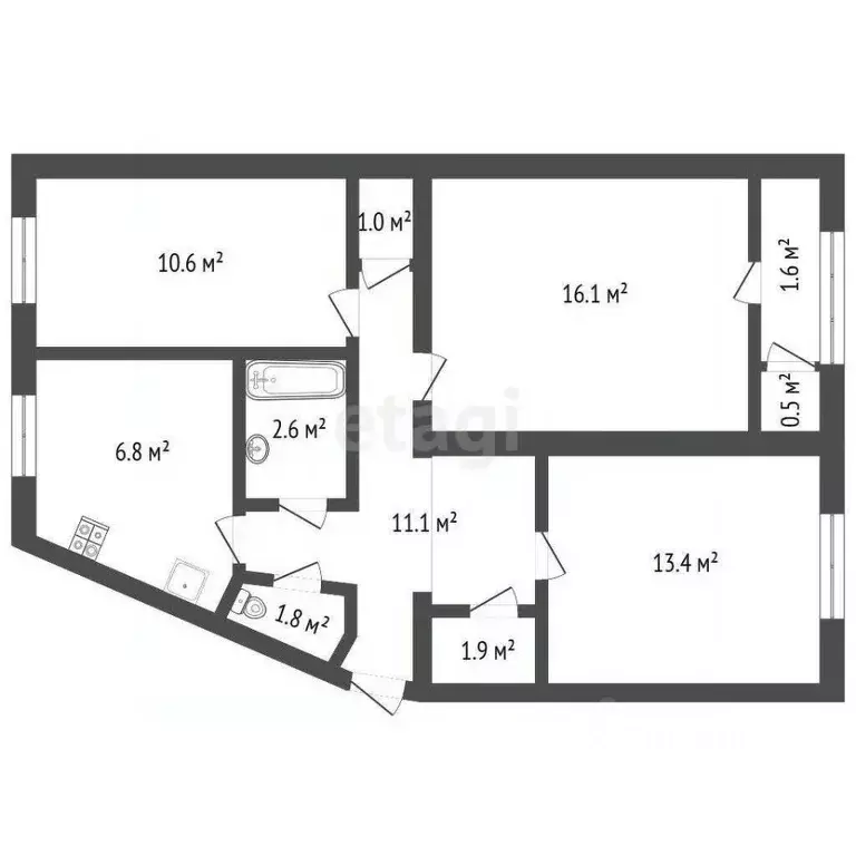 3-к кв. Севастополь, Севастополь, Балаклава г. ул. Коммунаров, 4 (65.3 ... - Фото 2