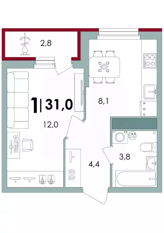 1-к кв. Тверская область, Калининский муниципальный округ, д. Батино  ... - Фото 1