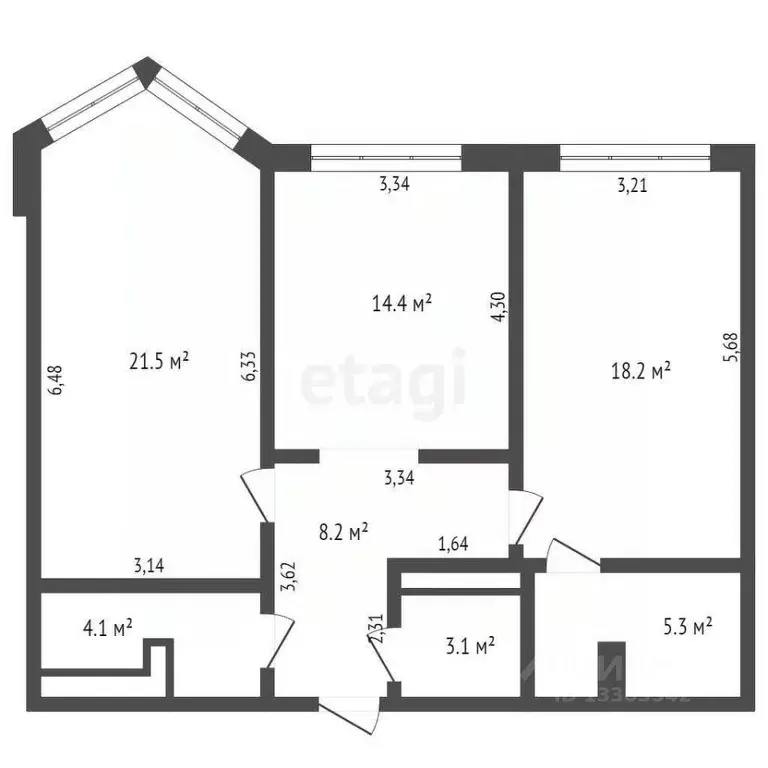 3-к кв. Кемеровская область, Кемерово Притомская набережная ул., 21 ... - Фото 1