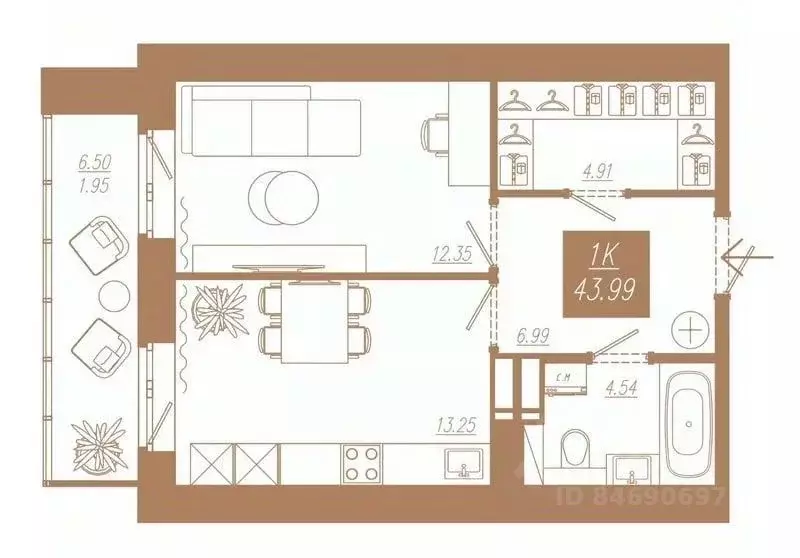 1-к кв. Красноярский край, Красноярск ул. 3-я Краснодарская, 14А/3 ... - Фото 1