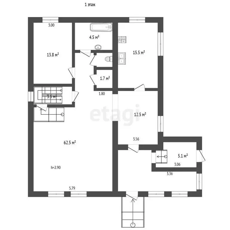 Дом в деревня Федоскино, улица Федоскино (268.5 м) - Фото 1