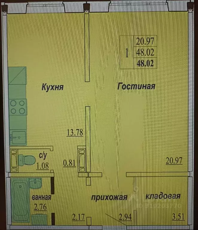 1-к кв. Новосибирская область, Новосибирск ул. Плющихинская, 9 (48.02 ... - Фото 0
