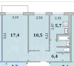 2-к кв. Мурманская область, Мурманск ул. Олега Кошевого, 18 (43.9 м) - Фото 1