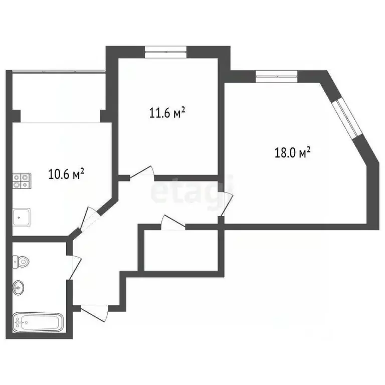 2-к кв. Башкортостан, Стерлитамак ул. Артема, 151Б (58.1 м) - Фото 0