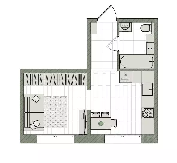 1-к кв. Кировская область, Киров бул. Прибрежный, 6 (26.6 м) - Фото 1