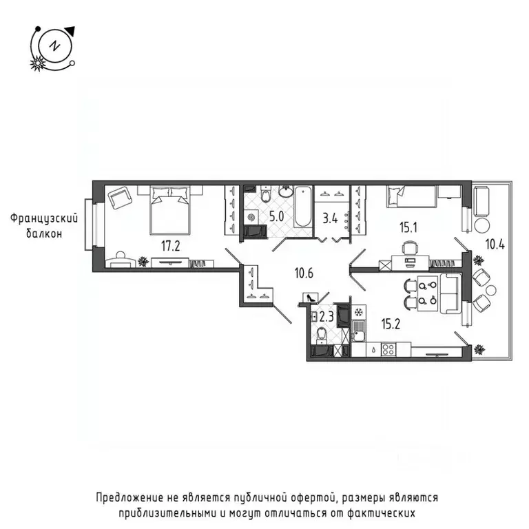 2-к кв. Санкт-Петербург Черниговская ул., 17 (73.3 м) - Фото 0