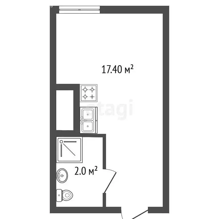 Квартира-студия: Санкт-Петербург, Бумажная улица, 22к4 (9.6 м) - Фото 1