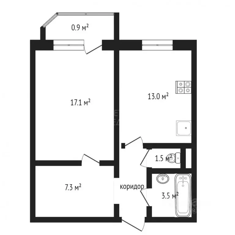 1-к кв. Тюменская область, Тюмень Восточный мкр, проезд Майский, 1 ... - Фото 2